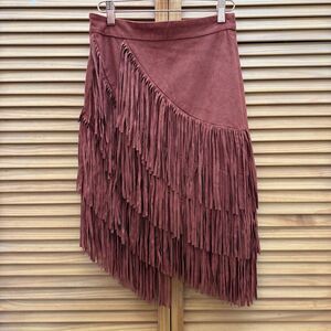 Idyllwind Fringed Brown Skirt size XS